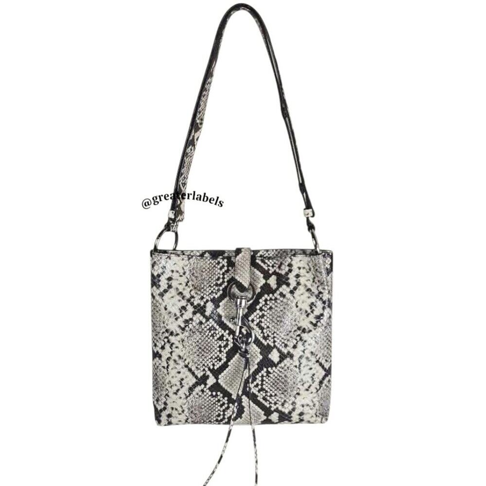 Rebecca Minkoff Python Snakeskin Embossed Leather Megan Shoulder Crossbody Bag